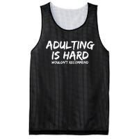 Adulting Is Hard Wouldnt Recommend Funny Sarcastic Sayings Mesh Reversible Basketball Jersey Tank