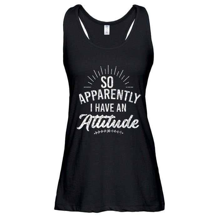 Apparently I Have An Attitude Fun Sarcastic Sarcasm Graphic Ladies Essential Flowy Tank