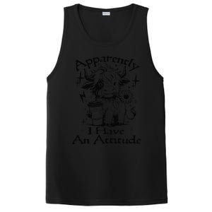 Apparently I Have An Attitude Who Knew Funny Cow Retro Meme PosiCharge Competitor Tank