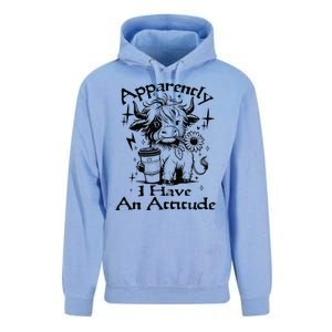 Apparently I Have An Attitude Who Knew Funny Cow Retro Meme Unisex Surf Hoodie