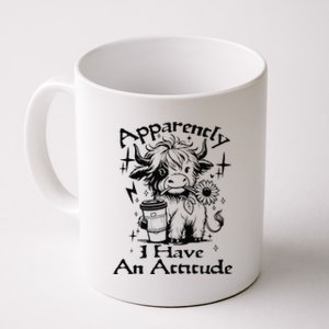 Apparently I Have An Attitude Who Knew Funny Cow Retro Meme Coffee Mug