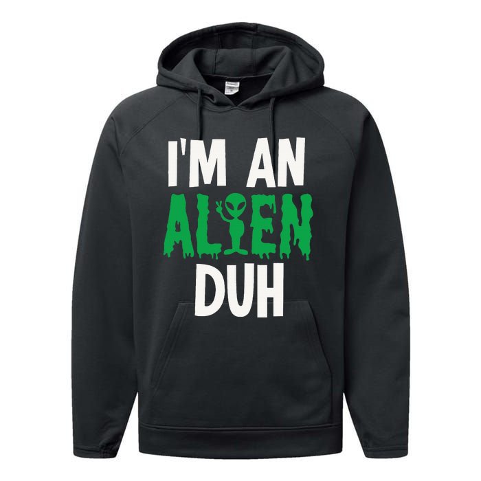 Alien Invasion Halloween Outfit Performance Fleece Hoodie