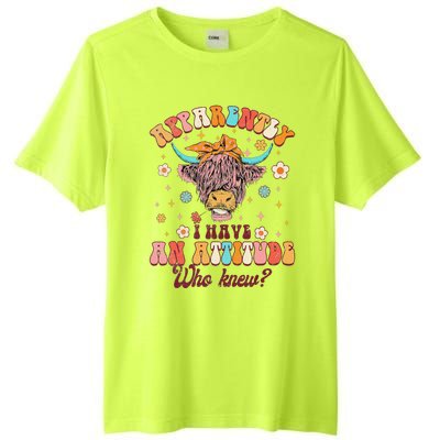 Apparently I Have An Attitude Funny Cow Lover Sarcasm Groovy Tall Fusion ChromaSoft Performance T-Shirt