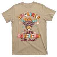 Apparently I Have An Attitude Funny Cow Lover Sarcasm Groovy T-Shirt