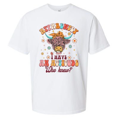 Apparently I Have An Attitude Funny Cow Lover Sarcasm Groovy Sueded Cloud Jersey T-Shirt