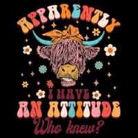 Apparently I Have An Attitude Funny Cow Lover Sarcasm Groovy 16oz Travel Tumbler