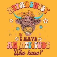 Apparently I Have An Attitude Funny Cow Lover Sarcasm Groovy Pom Pom 12in Knit Beanie