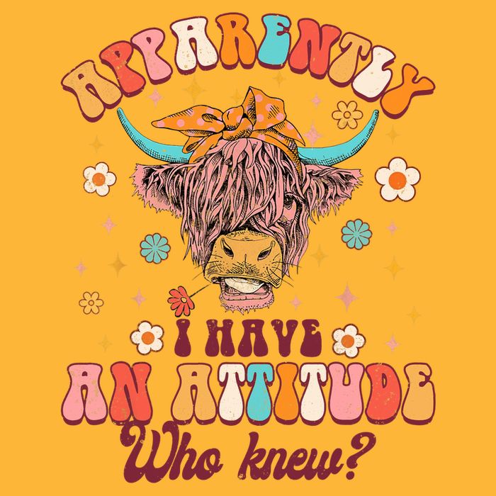 Apparently I Have An Attitude Funny Cow Lover Sarcasm Groovy Pom Pom 12in Knit Beanie