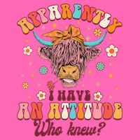 Apparently I Have An Attitude Funny Cow Lover Sarcasm Groovy Stripe Pom Pom Beanie