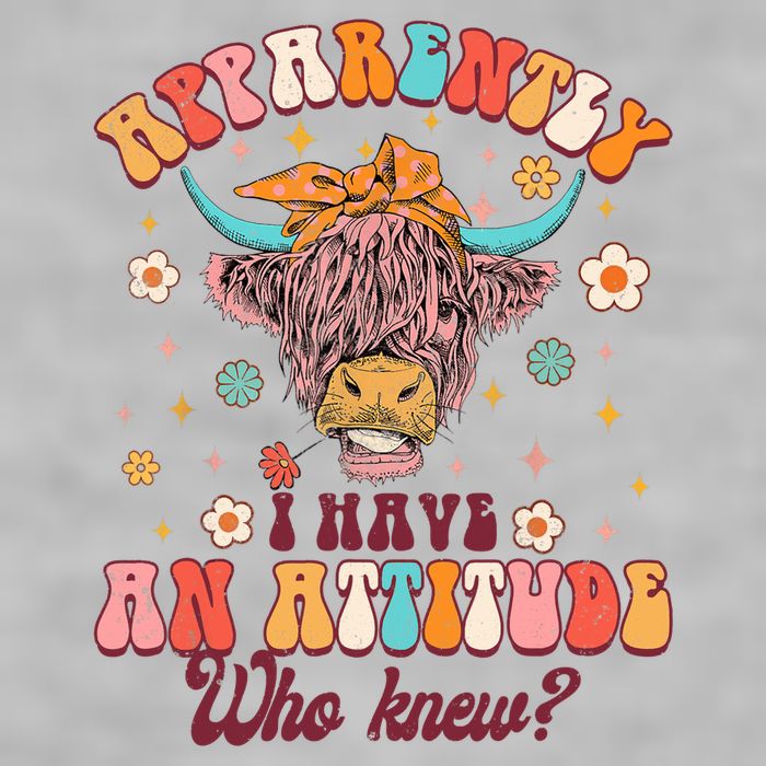 Apparently I Have An Attitude Funny Cow Lover Sarcasm Groovy Ladies PosiCharge Tri-Blend Wicking Tank