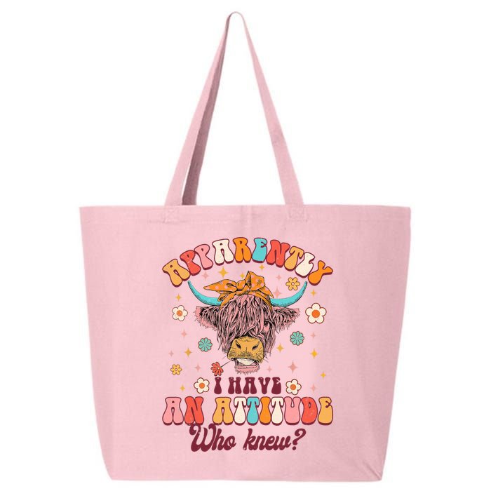 Apparently I Have An Attitude Funny Cow Lover Sarcasm Groovy 25L Jumbo Tote