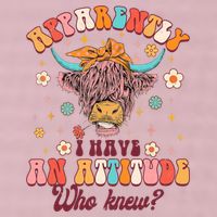 Apparently I Have An Attitude Funny Cow Lover Sarcasm Groovy 25L Jumbo Tote