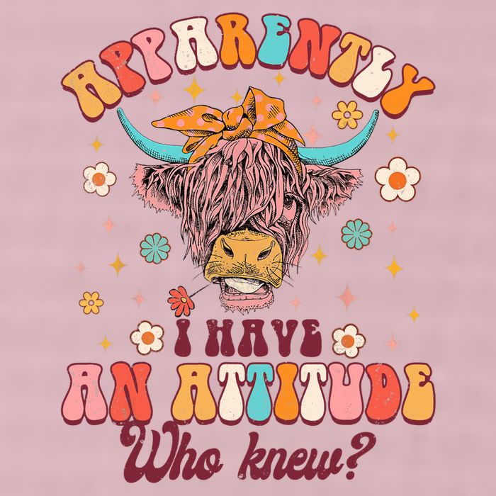 Apparently I Have An Attitude Funny Cow Lover Sarcasm Groovy 25L Jumbo Tote