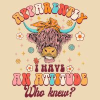 Apparently I Have An Attitude Funny Cow Lover Sarcasm Groovy Drawstring Bag