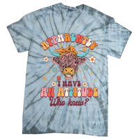 Apparently I Have An Attitude Funny Cow Lover Sarcasm Groovy Tie-Dye T-Shirt