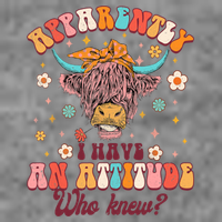 Apparently I Have An Attitude Funny Cow Lover Sarcasm Groovy Sustainable Beanie
