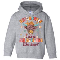 Apparently I Have An Attitude Funny Cow Lover Sarcasm Groovy Toddler Hoodie