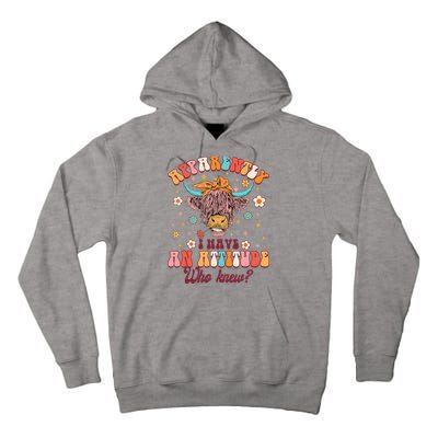 Apparently I Have An Attitude Funny Cow Lover Sarcasm Groovy Tall Hoodie