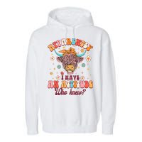Apparently I Have An Attitude Funny Cow Lover Sarcasm Groovy Garment-Dyed Fleece Hoodie