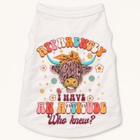 Apparently I Have An Attitude Funny Cow Lover Sarcasm Groovy Doggie Tank
