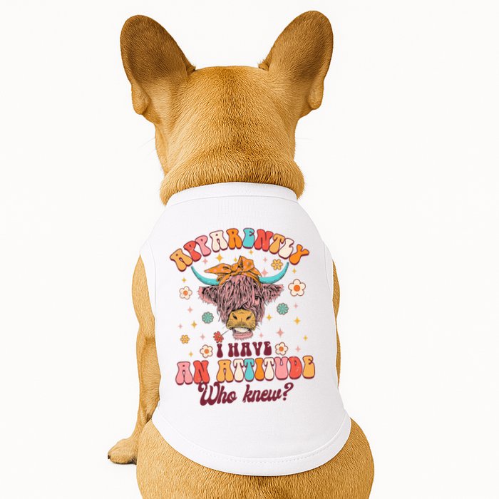 Apparently I Have An Attitude Funny Cow Lover Sarcasm Groovy Doggie Tank