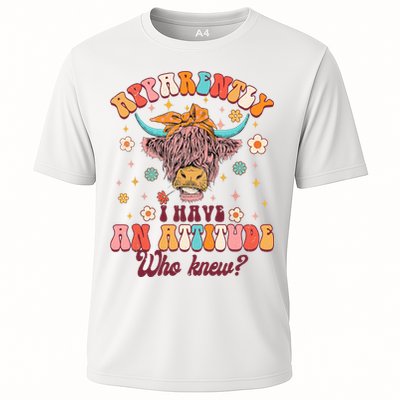Apparently I Have An Attitude Funny Cow Lover Sarcasm Groovy Performance Shirt