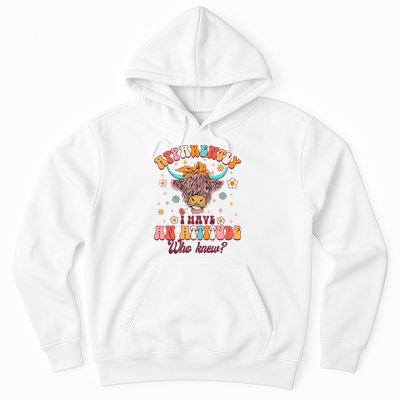 Apparently I Have An Attitude Funny Cow Lover Sarcasm Groovy Hoodie