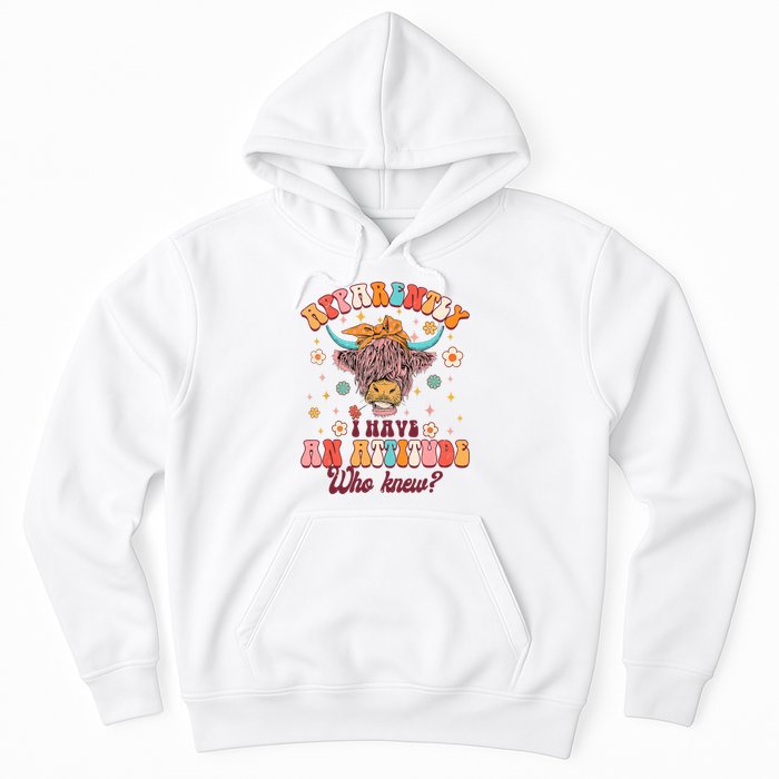 Apparently I Have An Attitude Funny Cow Lover Sarcasm Groovy Hoodie