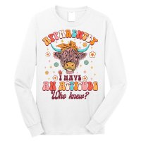 Apparently I Have An Attitude Funny Cow Lover Sarcasm Groovy Long Sleeve Shirt