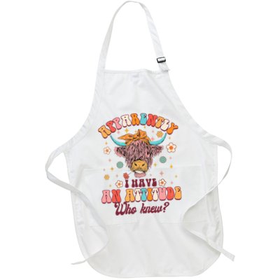 Apparently I Have An Attitude Funny Cow Lover Sarcasm Groovy Apron