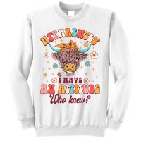 Apparently I Have An Attitude Funny Cow Lover Sarcasm Groovy Sweatshirt