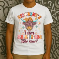 Apparently I Have An Attitude Funny Cow Lover Sarcasm Groovy T-Shirt
