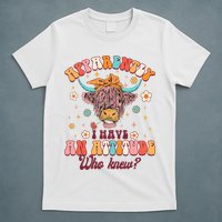 Apparently I Have An Attitude Funny Cow Lover Sarcasm Groovy T-Shirt