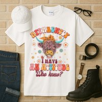 Apparently I Have An Attitude Funny Cow Lover Sarcasm Groovy Tall T-Shirt