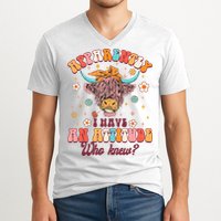 Apparently I Have An Attitude Funny Cow Lover Sarcasm Groovy V-Neck T-Shirt