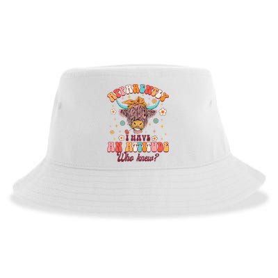 Apparently I Have An Attitude Funny Cow Lover Sarcasm Groovy Sustainable Bucket Hat