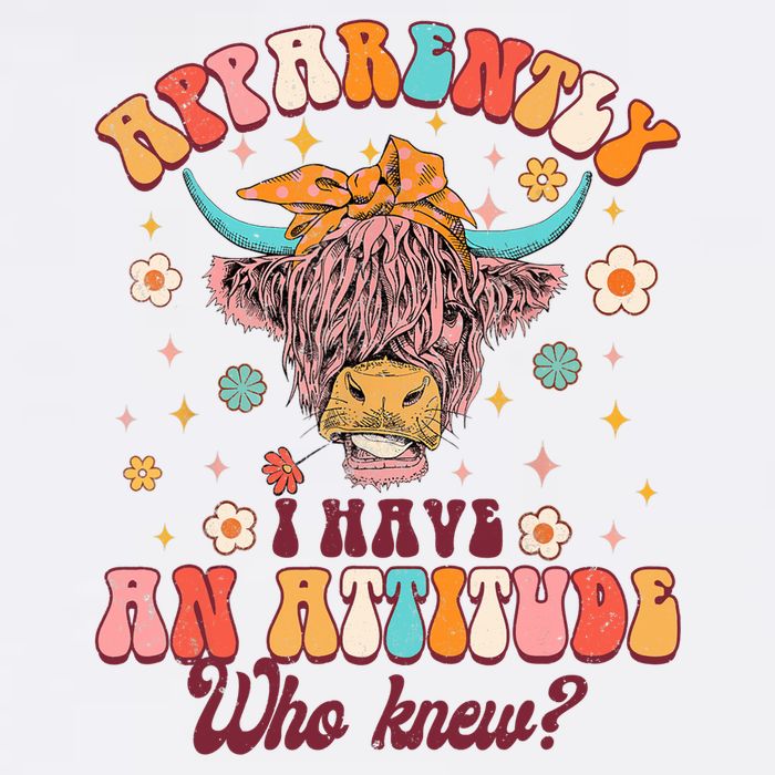 Apparently I Have An Attitude Funny Cow Lover Sarcasm Groovy Button