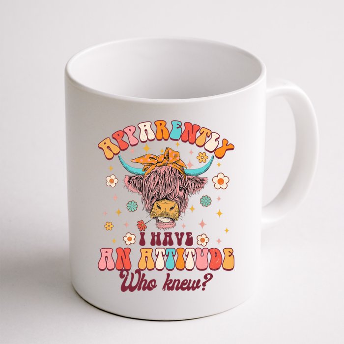 Apparently I Have An Attitude Funny Cow Lover Sarcasm Groovy Mug