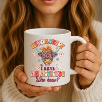 Apparently I Have An Attitude Funny Cow Lover Sarcasm Groovy Mug