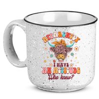 Apparently I Have An Attitude Funny Cow Lover Sarcasm Groovy 15oz Campfire Ceramic Mug