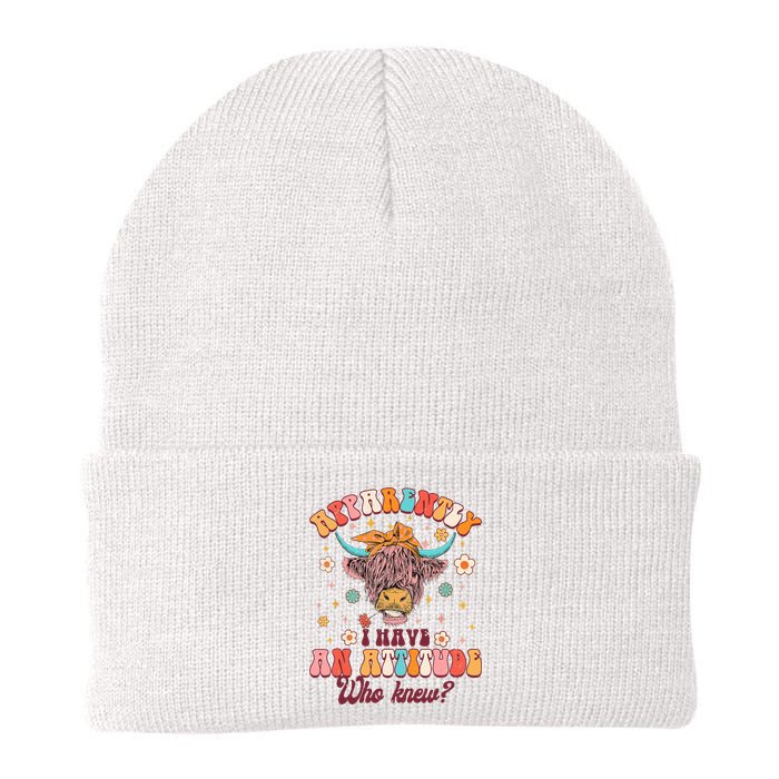 Apparently I Have An Attitude Funny Cow Lover Sarcasm Groovy Beanie