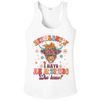 Apparently I Have An Attitude Funny Cow Lover Sarcasm Groovy Ladies PosiCharge Competitor Racerback Tank