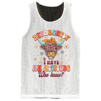 Apparently I Have An Attitude Funny Cow Lover Sarcasm Groovy Mesh Reversible Basketball Jersey Tank
