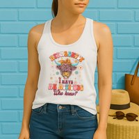 Apparently I Have An Attitude Funny Cow Lover Sarcasm Groovy Womens Tank Top