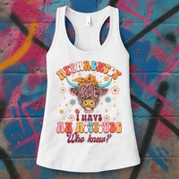 Apparently I Have An Attitude Funny Cow Lover Sarcasm Groovy Womens Tank Top