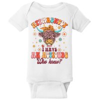Apparently I Have An Attitude Funny Cow Lover Sarcasm Groovy Baby Bodysuit