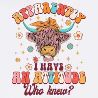 Apparently I Have An Attitude Funny Cow Lover Sarcasm Groovy Baby Bodysuit
