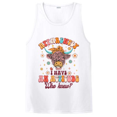 Apparently I Have An Attitude Funny Cow Lover Sarcasm Groovy PosiCharge Competitor Tank