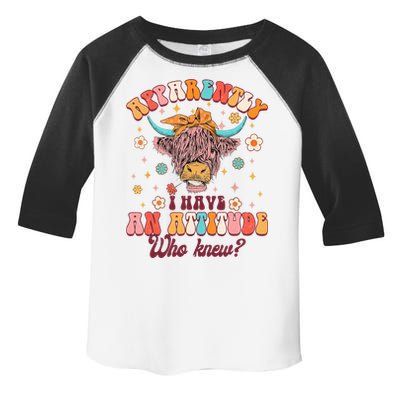 Apparently I Have An Attitude Funny Cow Lover Sarcasm Groovy Toddler Fine Jersey T-Shirt