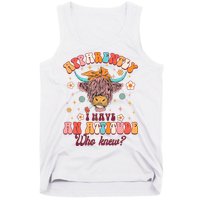 Apparently I Have An Attitude Funny Cow Lover Sarcasm Groovy Tank Top